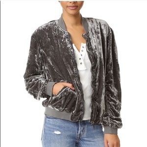 Free People Velvet bomber jacket- worn once